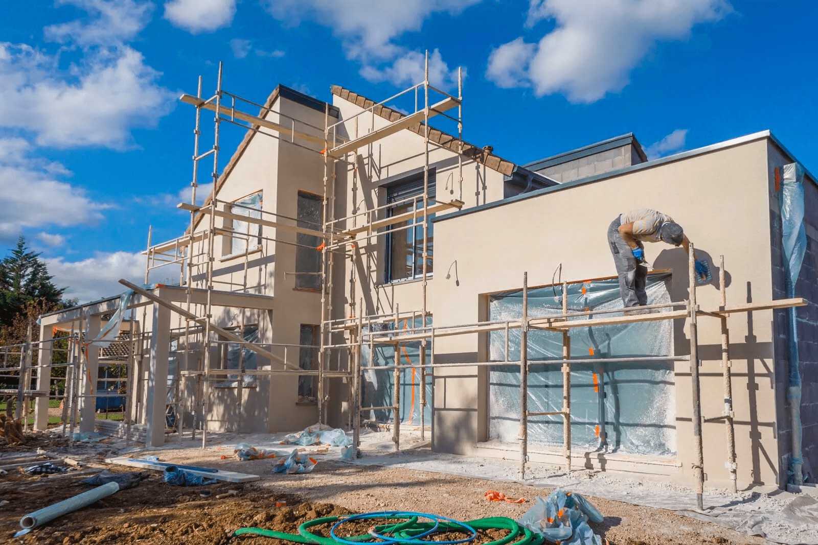Chantier de ravalement de façade